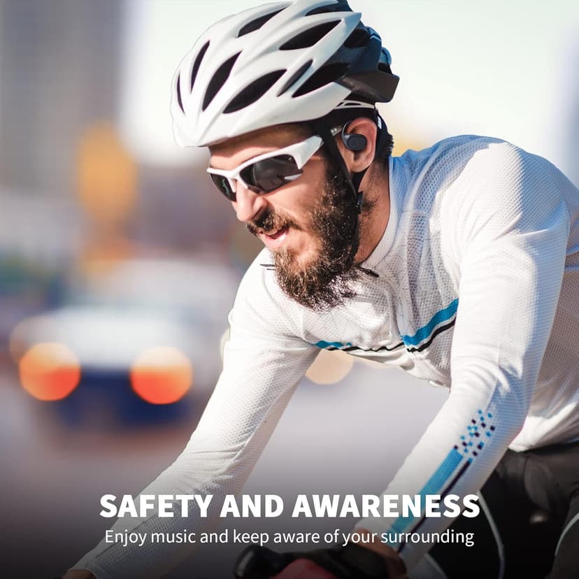 Open Ear Earbuds, Powerful Sound Sports Headphones with Clear Call, 40Hrs Playtime,Bluetooth 5.3 Headphones with Smart Digital Display Design IPX6 Waterproof Fit for Running, Gym, Workout (Black)