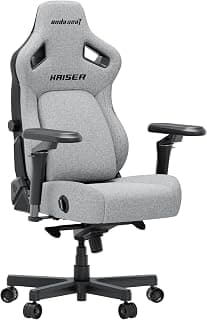 Anda Seat Kaiser 4 XL Gaming Chairs for Adults - Ergonomic Gray Fabric Gaming Chairs with 6DArmrest, Comfortable Office Seat with Lumbar Support, Heavy Duty Wide Gamer Seat