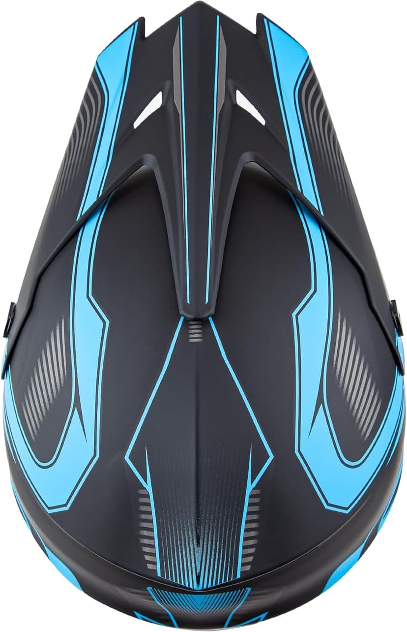 CARTMAN Adult Dirt Bike Helmets Motocross ATV Dirtbike Offroad Full Face Motorcycle Helmet, DOT Approved Matte Black and Blue