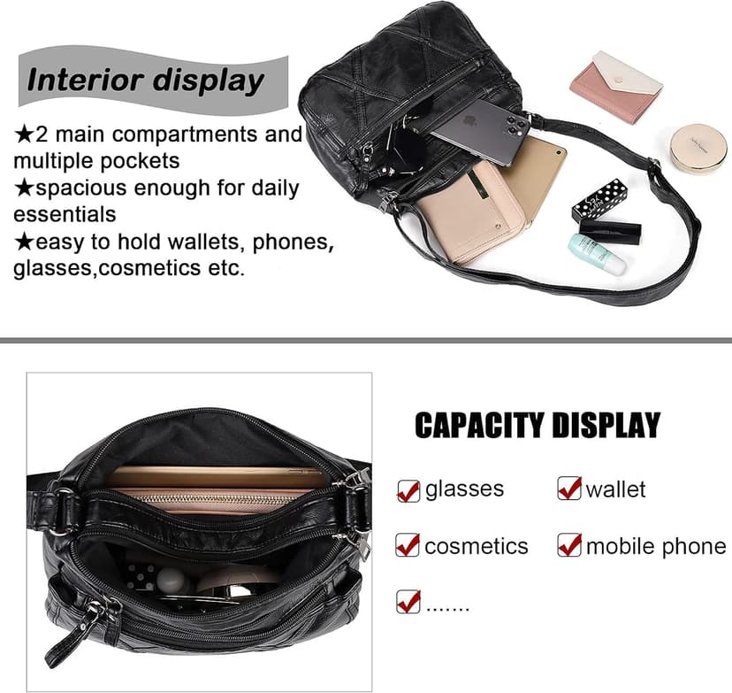 Gladdon Small Crossbody Bags for Women Leather Shoulder Purses Vegan Womens Cross body Bag Lightweight
