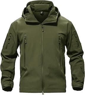 TACVASEN Men's Special Ops Military Tactical Soft Shell Rain Warm Fleece Lined Jacket Winter Hood Coat Hiking Snowboard