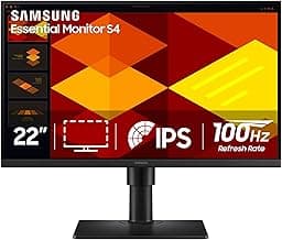 Samsung 22” (S40GD) Borderless Business Monitor with IPS Panel, 100Hz Refresh Rate, Eye Saver Mode, Ergonomic Design, Game Picture Mode, LS22D402GANXGO