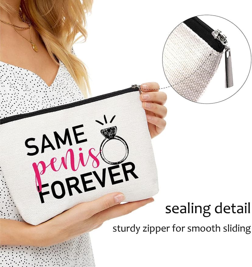 Blue Leaves Fun Bridal Shower Gifts,Fun Engagement Gifts,Bridal Shower Gifts for Bride,Bachelorette Party Gifts- Toiletry bag, Makeup Bag Gifts