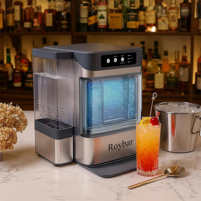 Large Capacity Nugget Ice Makers Countertop One-Click Operation Self-Cleaning Portable Ice Maker 41lbs/24H with There is A Detachable 0.8 Gallons Water Tank Ice Machine for Home,Office