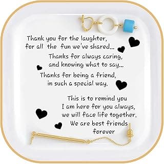 PUDDING CABIN Friend Birthday Gifts for Women,Friendship Thank You Ring Trinket Dish,Going Away Gifts for Friends,Long Distance Gifts for Women Moving Retirement Gifts For Woman
