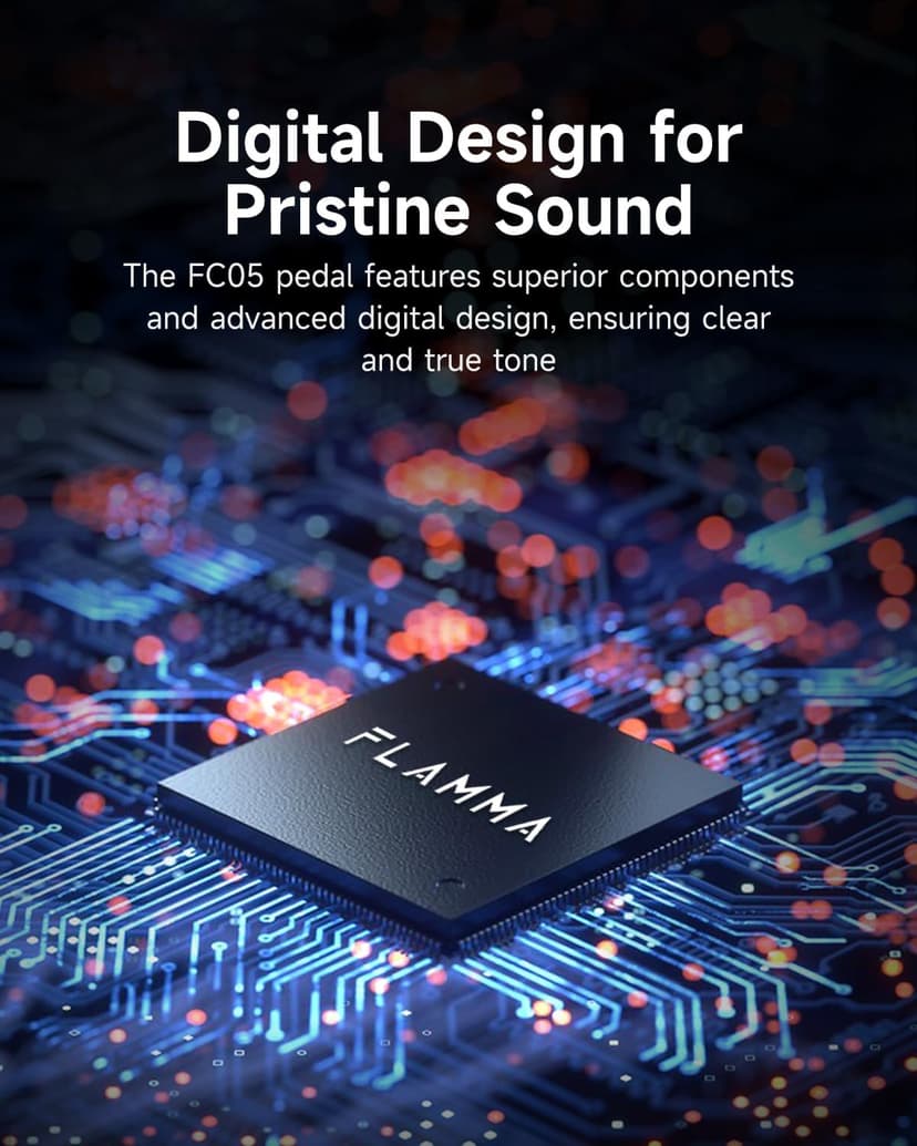 FLAMMA FC05 Mini Modulation Pedal with Chorus Flanger Tremolo Phaser Vibrato Rotary Liquid Autowah Stutter Ring LowBit