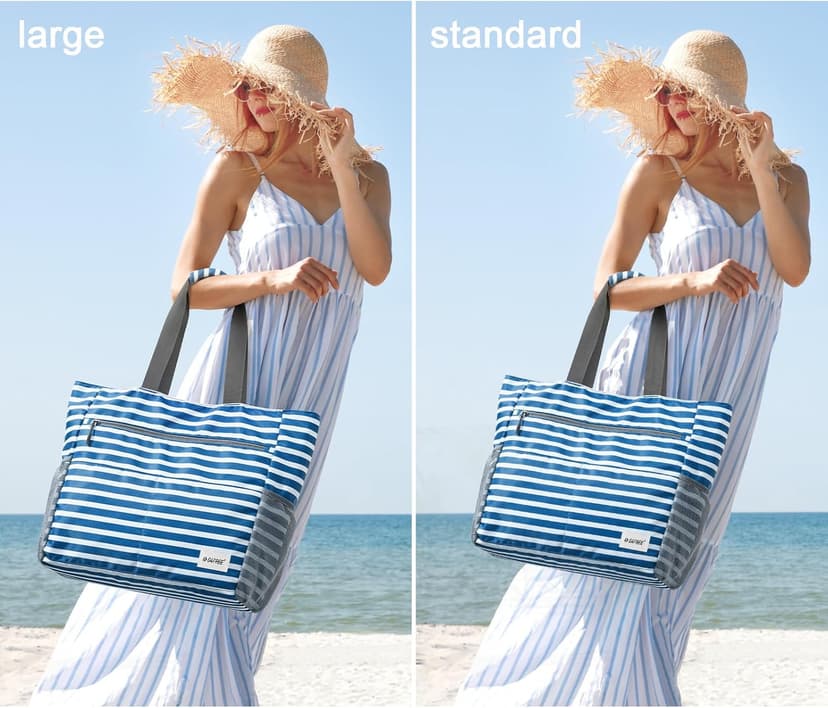 G4Free Beach Bag, Waterproof Sandproof Beach Tote Bag, Large Capacity Foldable for Women