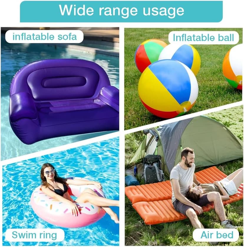 Electric Air Pump,Portable Quick-Fill Air Pump, Air Mattress Pump with 3 Nozzles for Inflatable Boat, Air Mattress Beds,Swimming Ring.Compatible with Home and car Adapter by Inscool (110V AC/12V DC)