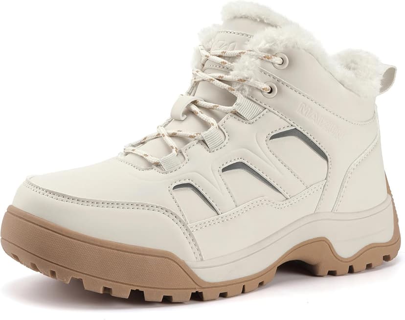 MAIZUN Winter Boots for Women Snow Warm Non-Slip Hiking Ankle Booties for Women Faux Fur Outdoor