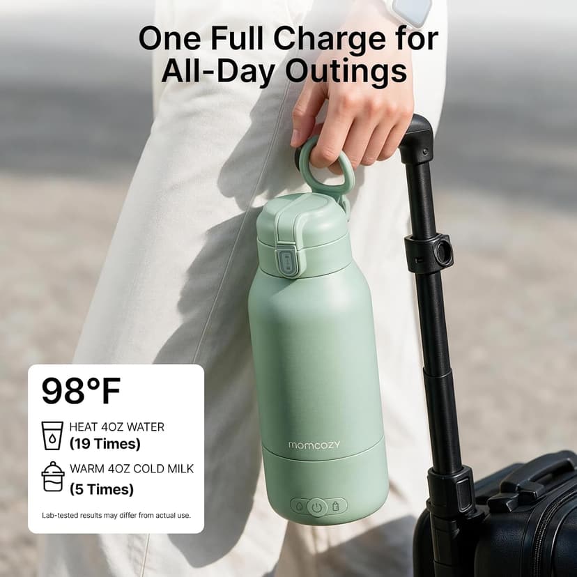 Fast Heating with Nutrients Preserved, Precise Temp Control, Dual Heating Modes for Breast Milk & Water, 17OZ Large Capacity Momcozy Portable Bottle Warmer for Breast Milk, Baby Travel Essentials B0DKHCWJ5G