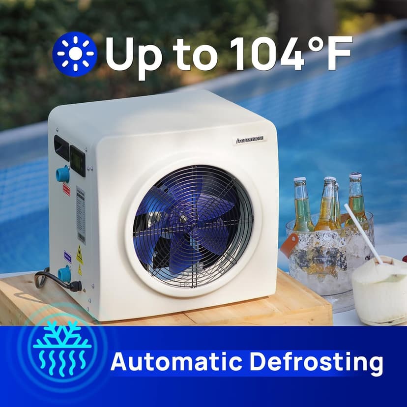 AQUASTRONG Swimming Pool Heat Pump,Electric Pool Heater for Above Ground and Inground Pool,Heating and Cooling Pool Heater Pools Up to, 6500 Gallons