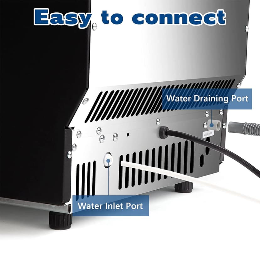 Commercial Ice Maker, 100lbs/24H with 20Lbs Storage, 36 Cubes in 11Mins, Stainless Steel Freestanding & Under Counter Large Ice Machine with LCD Display, Self-Cleaning for Home Bar Restaurant