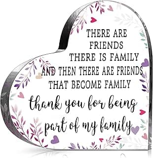 Christmas Friendship Gift for Women Girls Going Away Best Friend Birthday Gifts Friend Acrylic Plaque for Coworker Retirement Christmas Keepsake Decor(Heart)