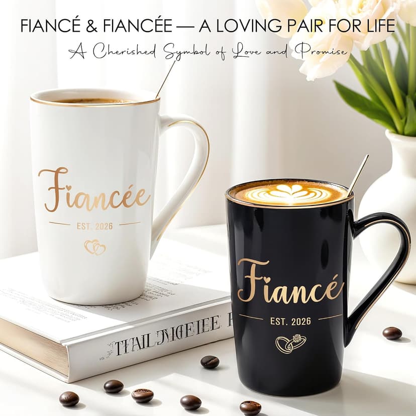 Engagement Gifts for Couples Newly Engaged Gifts for Couple Happy Engagement Gift for Women Fiance Gift for Women Just Engaged Decorations Ideas with Mugs Socks Candle Card for Her Him Men Best Friend B0FDGTK7ZJ