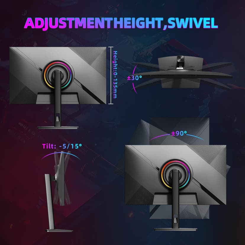 CUNPU 27" 4K 160Hz Ultimate Gaming Monitor, UHD Fast IPS 1ms, G-Sync Compatible & FreeSync, 99% DCI-P3, HDR400, HDMI 2.1 for PS5/Xbox 4K 120Hz, Full Ergonomic Stand