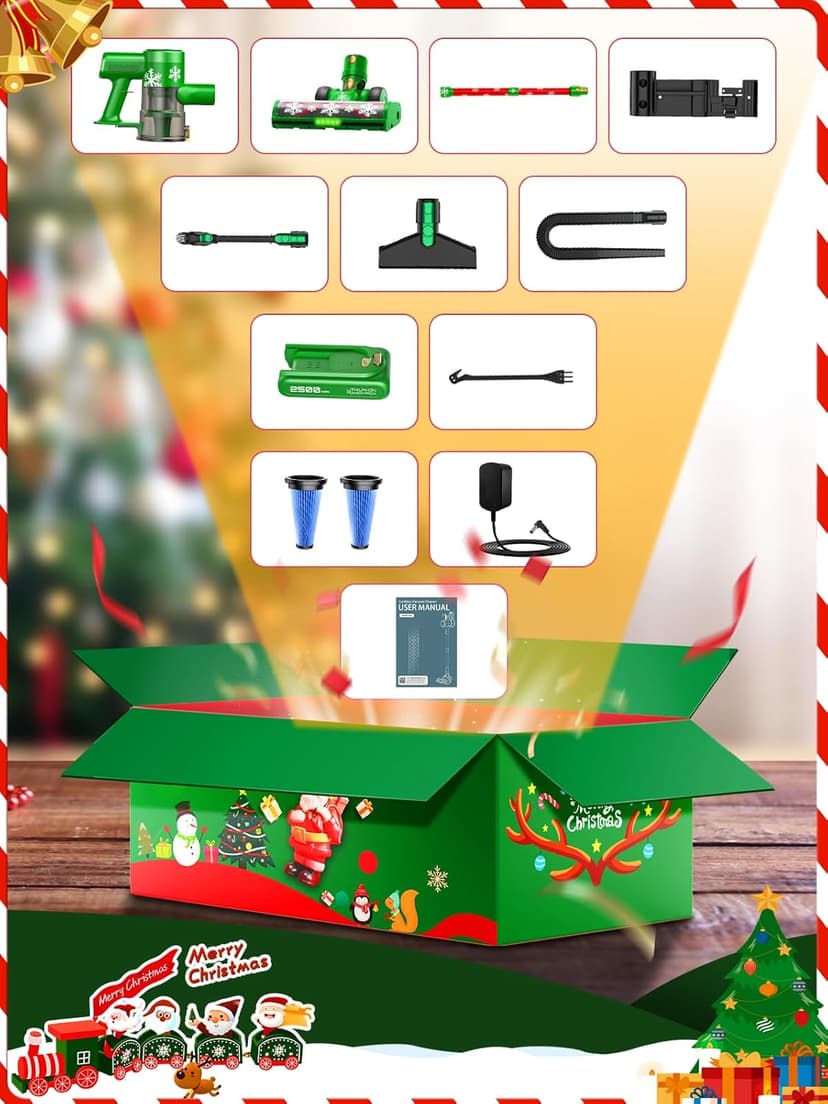 Cordless Vacuum Cleaner, 46Kpa//500W/55Mins Vacuum Cleaners for Home, Self-Standing Stick Vacuum, LED Display & Anti-Tangle, Lightweight Rechargeable Vacuum for Carpet, Floor