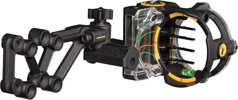 Trophy Ridge React H4 Bow Sight - 4 Pin Sight, Tool Less Windage and Elevation Adustability, 2nd Axis Leveling, Adjustable Click Light