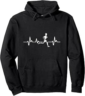 Running heartbeat Cross country running gift for boys men Pullover Hoodie
