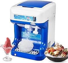 VEVOR Commercial Ice Shaver Crusher,286lbs Per Hour Electric Snow Cone Maker with 2L Ice Cube Box, 250W 1500RPM Tabletop Shaved Ice Machine for Parties Events Snack Bar, Home and Commercial Use (Blue)