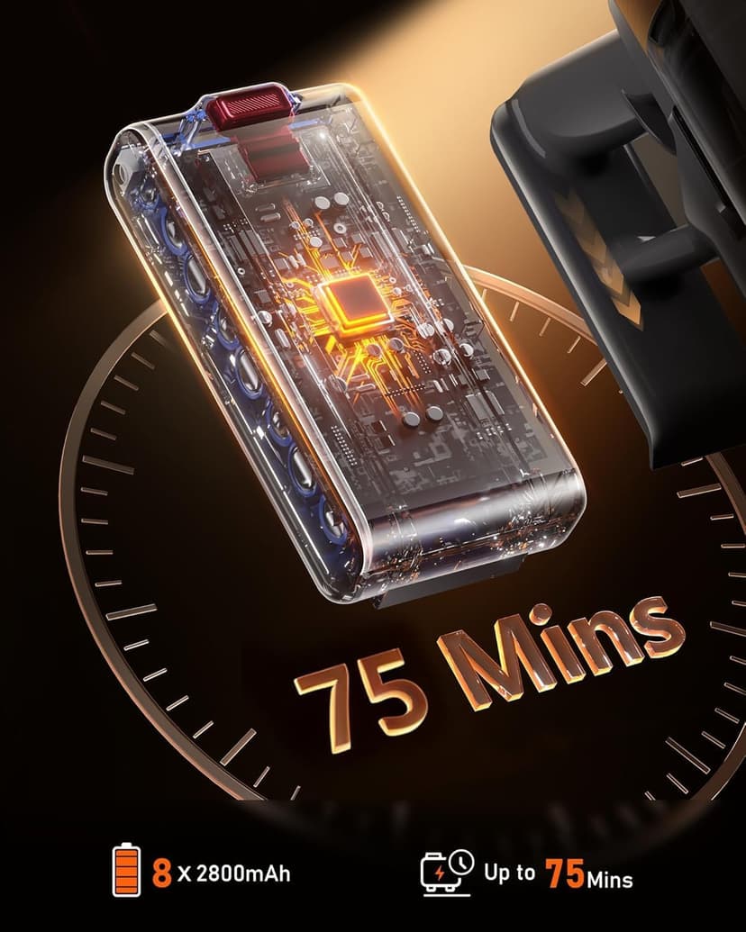 TVTAU Cordless Vacuum Cleaner, Self-Standing 620W 55KPA 75Min Runtime Stick Vacuum for Home, 1.8L Dust Cup, LED Display, Anti-Tangle, 8-Stage Filtration, for Hardwood Floor Carpet Pet Hair