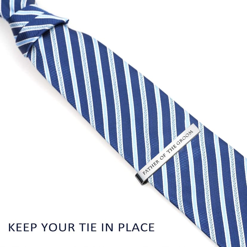 Father of the Bride and Groom Gifts - Wedding Tie Clips for Groomsmen From the Bride - Stainless Steel Tie Bars