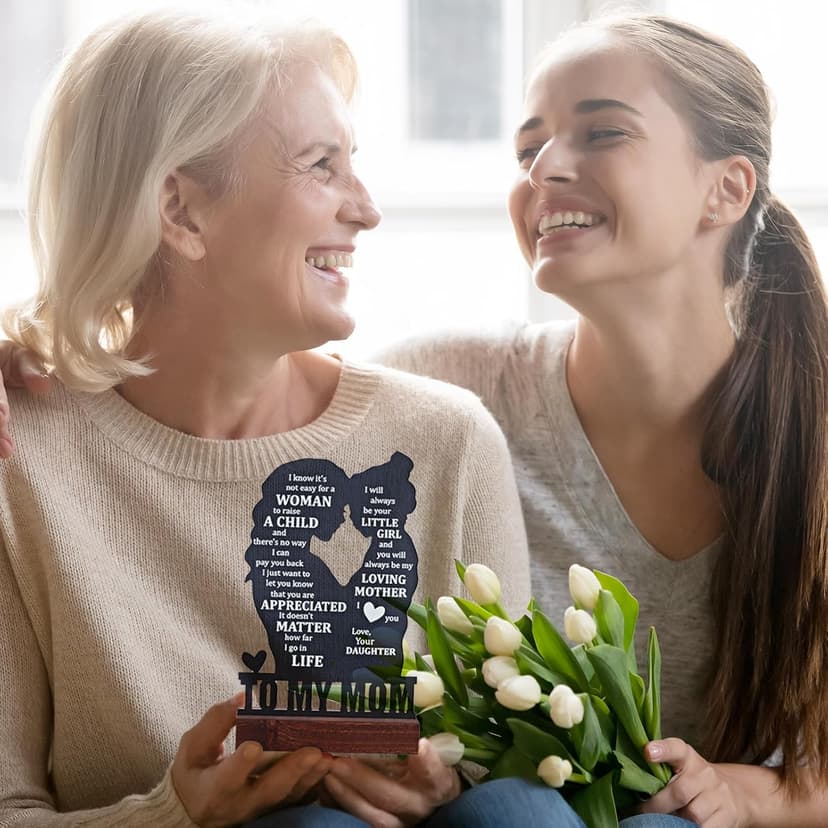 Gifts for Mom from Daughter - Sentimental Mother's Day Birthday Gifts for Mom, Meaningful Mom Keepsake Plaque, Mother Daughter Gifts "To My Mom" Christmas Valentines Day Easter Presents