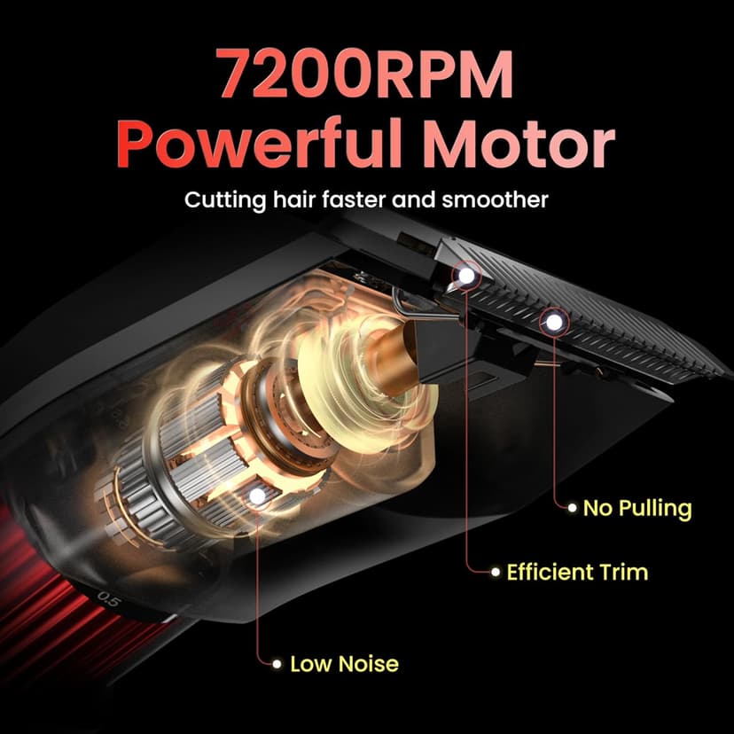 Men's Beard Trimmer with Precision Dial, 20 Adjustable Length Settings for Beard Mustache & Facial Grooming, Cordless Rechargeable, Professional Hair Clipper IPX7 Waterproof Wet/Dry Use, Red