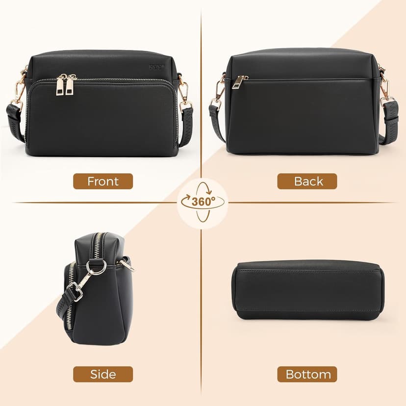 FYY Small Crossbody Bags for Women Vegan Leather Crossbody Purses for Women Travel with Adjustable Shoulder Strap