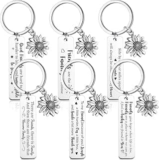 Cunno 6 Pcs Friendship Keychains for Women Best Friend Stainless Steel Keychains Christmas Friendship Appreciation Gifts