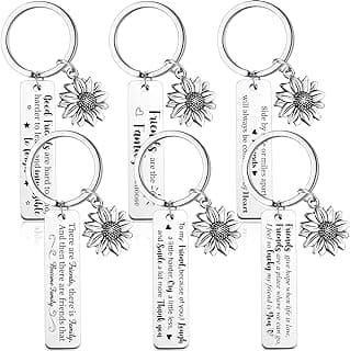 Cunno 6 Pcs Friendship Keychains for Women Best Friend Stainless Steel Keychains Christmas Friendship Appreciation Gifts