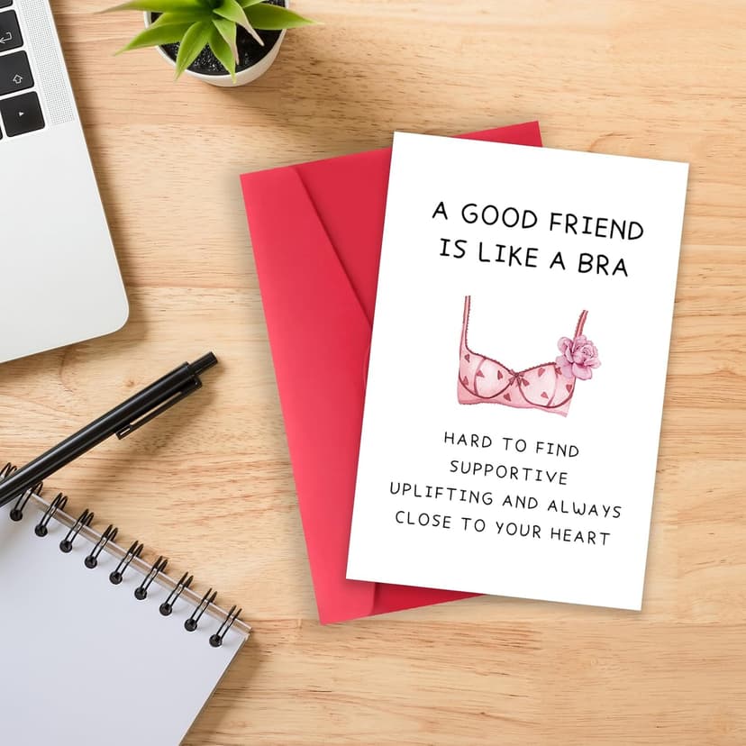 Funny Best Friend Birthday Gifts Cards for Women, Bestie Definition Card,Happy Birthday Gift for BBF Sister, Great Friendship Card for Her -“A Good Friend Is Like A Bra”