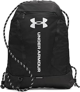 Under Armour Unisex Hustle Sackpack, (001) Black/Black/White, One Size Fits Most