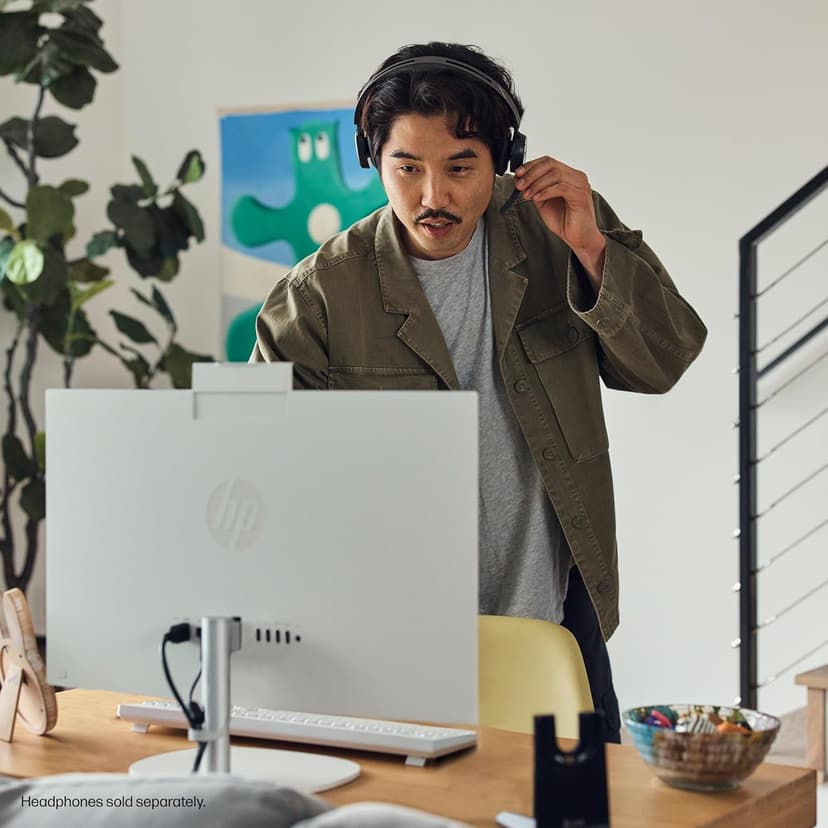 HP 27" FHD Touchscreen All-in-One Desktop Computer, 16GB DDR5 RAM, 1TB SSD Storage, AMD Ryzen 5 7520U Processor, WiFi6, Wireless Keyboard & Mouse, Windows 11