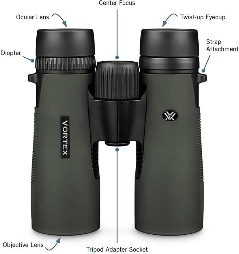 Vortex Optics Diamondback HD 10x42 Binoculars - HD Optical System, Non-slip Grip, Waterproof, Fogproof, Shockproof, Included GlassPak - Unlimited, Unconditional Warranty