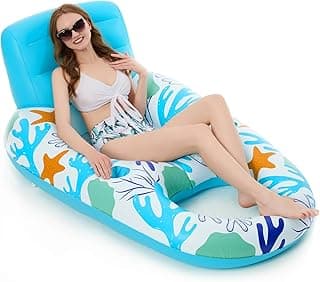 Jasonwell Inflatable Pool Float Adult - Pool Floaties Lounger Floats Raft Floating Chair Water Floaties for Swimming Pool Lake Lounge Float with Cup Holders Beach Pool Party Toys for Adults