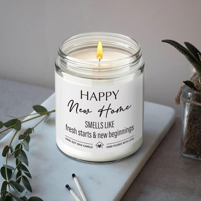 Happy New Home Candle Gifts for New Homeowners, First Apartment House Warming Gift for Women Men Couple Best Friends, Housewarming Decoration Lavender Scented Candle for First Time house-75