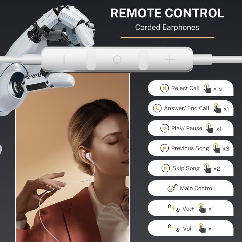 Gsangoo USB C Headphones USB Type C Earphone Wired Earbuds Plug Noise Canceling in-Ear Headphones with Microphone