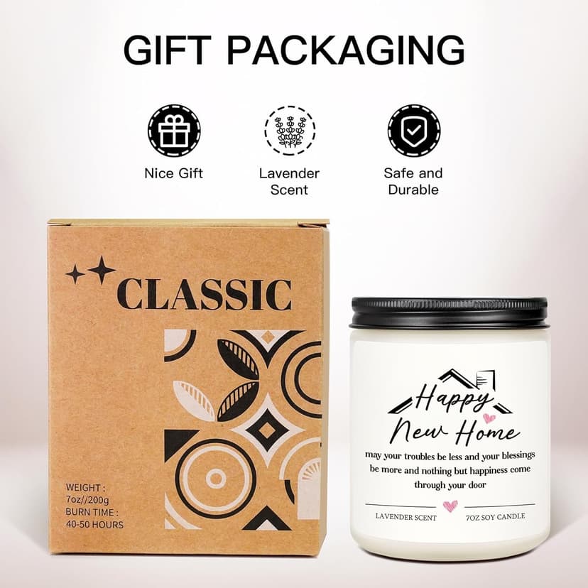 House Warming Gifts New Home Housewarming Gifts for Women Men Friend New Home Gift Ideas Cool New Homeowner Gift House Warming Apartment Party Decor Closing Presents for Home Buyers Scented Candle