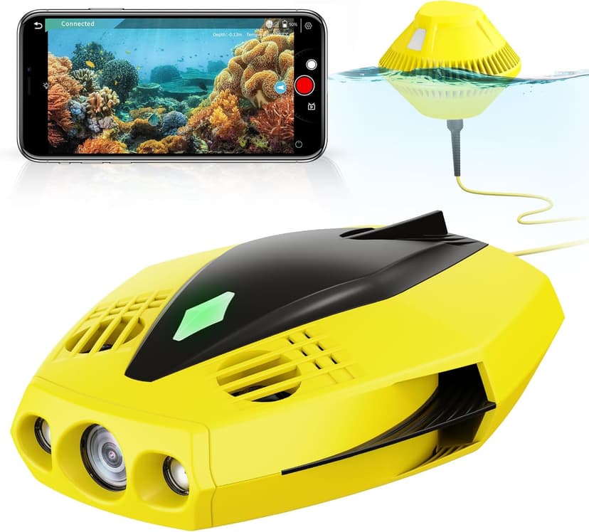 Chasing Dory Underwater Drone - Palm-Sized 1080p Full HD Underwater Drone with Camera for Real Time Viewing, APP Remote Control Purple (Yellow)