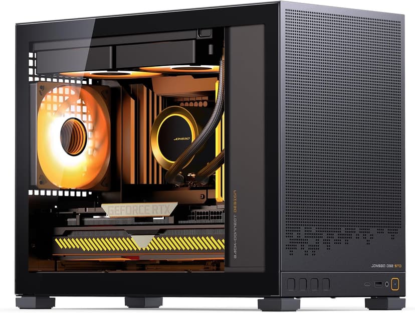 JONSBO D32 STD Micro-ATX PC Case,High Compatibility Mini Desktop Case, Support MATX Back-Connect/BTF MB,365mm GPU/240AIO/163mm Air Cooler, ATX/SFX-L/SFX PSU, USB3.2 PC Gaming,Black