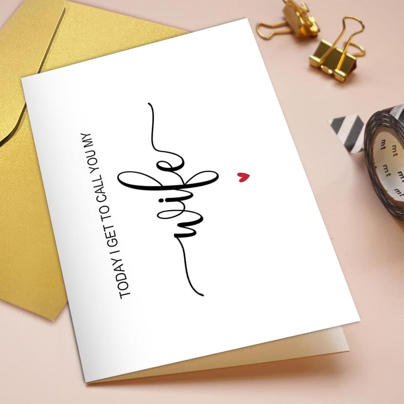 Qiliji Today I Get To Call You My Wife Wedding Day Card, To My Wife on Our Wedding Day Card, Wedding Day Vow Card for Bride, Bride Gift from Groom