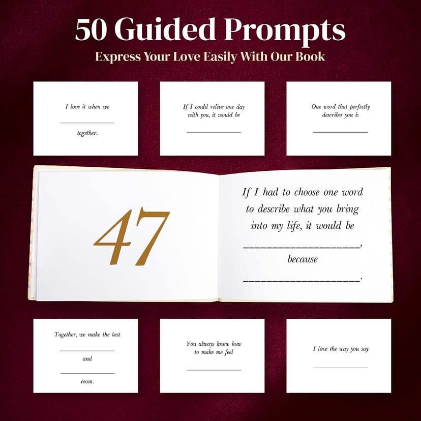 Fill in the Blank Book for Boyfriend Girlfriend, Personalized Anniversary, Christmas and Birthday Gifts for Men Women What I Love About You Book for Couples - Valentines Day Gifts for Him, Her