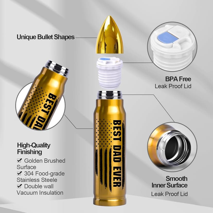 Gifts for Dad from Daughter Wife 17oz Stainless Steel Bullet Tumbler, Coffee Mug Birthday Gifts for Men Grandpa on Christmas Anniversary Valentines Fathers Day Stocking Stuffers for Men