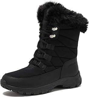 Lands' End Expedition Waterproof Insulated Womens Snow Boots, Lace Up or Slip On Winter Boots for Women, Medium or Wide Width Sizes 6 to 11, Black, Brown, Blue, White or Grey Winter Shoes