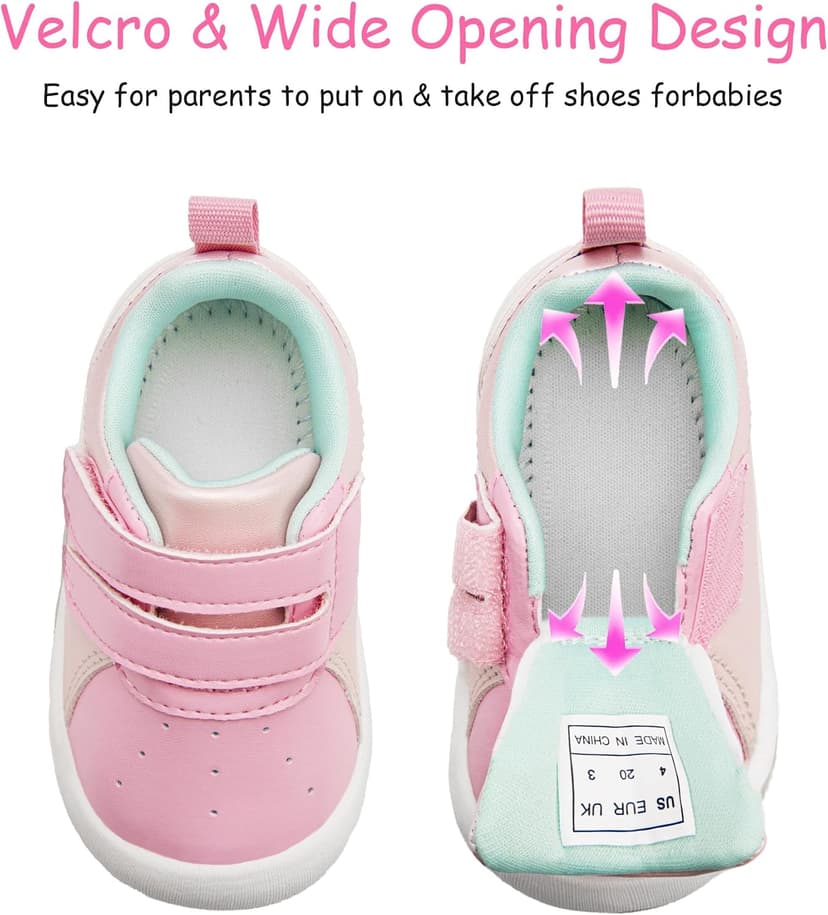 Wide Toe Box Lightweight Non-Slip Outsole Breathable Mesh Upper Birthday Gifts Infant Toddler Baby Zero Drop Shoes Boy Girl First Walking Shoes 6-30 Months B0FNWXKQQ8