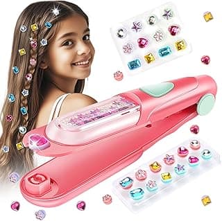 Hair Gem Stamper Kit, Bling Hair Jewels for Girls Toys, Hair Styling Tool with Reusable Shining Diamonds, Birthday Gifts Toys for Girls Ages 3 4 5 6 8-12