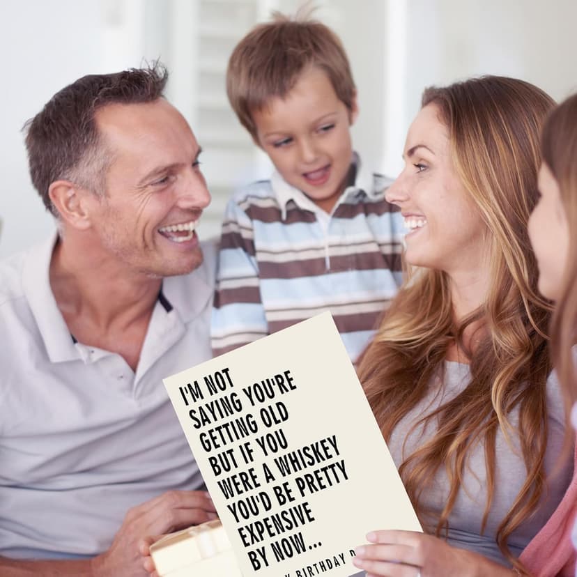 Whiskey Humor Birthday Decoration for Father, Happy Birthday Dad Card with Printed Message Inside FANCYLUCKY Funny Birthday Card Gift for Dad from Son Daughter B0GY3N7SWG