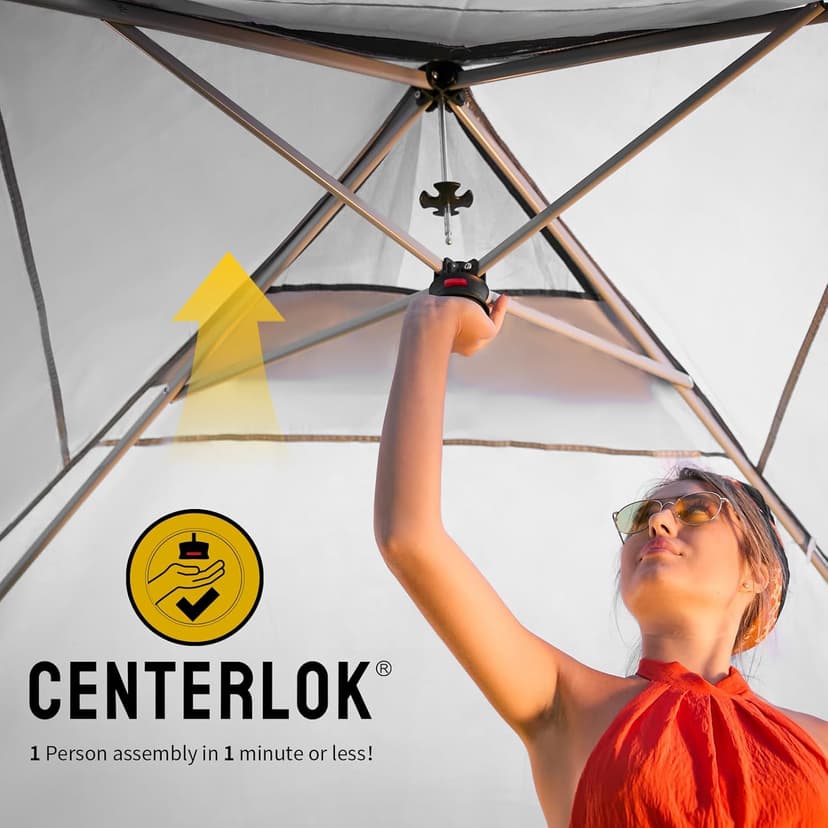 CROWN SHADES 10x10 Pop Up Canopy with 1 Side Wall - Beach Tent with One Push Setup - Outdoor Sun Shade for Events, Parties, Camping - Gazebo with STO-N-Go Cover Bag (Black)