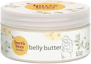 Burt's Bees Mama Belly Butter Stretch Mark Cream for Pregnancy Massages Body & Reduces Scar Appearance, Prenatal & Postnatal Tummy Skin Care, Shea Butter & Vitamin E Rich Formula, 6.5 Oz Tub