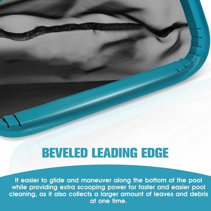 POOLWHALE Pool Skimmer Net Rake, Aluminum Frame Deep Nylon Net, Ultra Fine Mesh Pool Nets for Cleaning Leaves, Debris & Swimming Pools Skimming